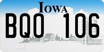 IA license plate BQO106