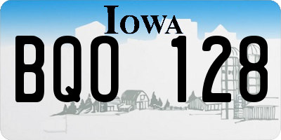 IA license plate BQO128