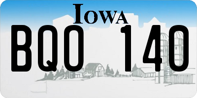 IA license plate BQO140