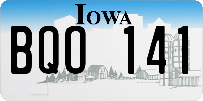 IA license plate BQO141