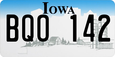 IA license plate BQO142