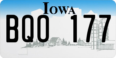 IA license plate BQO177