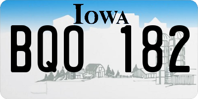 IA license plate BQO182