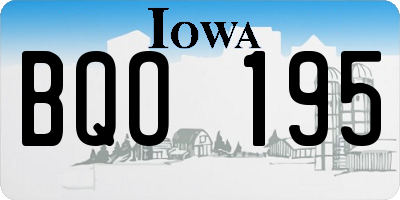 IA license plate BQO195