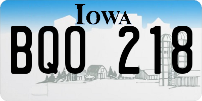 IA license plate BQO218