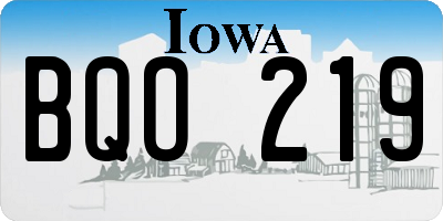 IA license plate BQO219