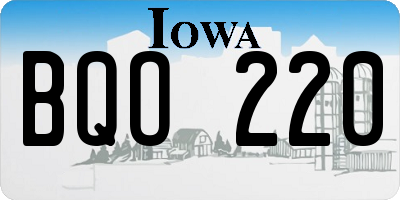 IA license plate BQO220