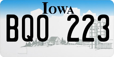 IA license plate BQO223