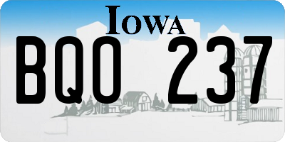 IA license plate BQO237
