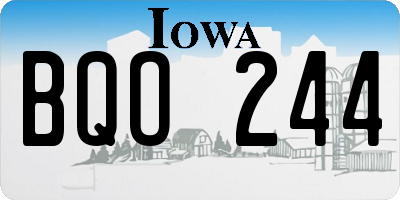 IA license plate BQO244