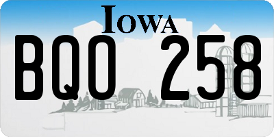 IA license plate BQO258