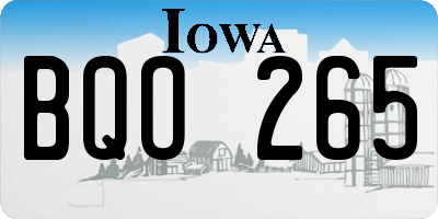 IA license plate BQO265