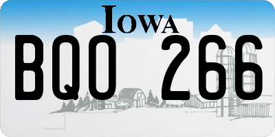 IA license plate BQO266