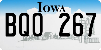 IA license plate BQO267