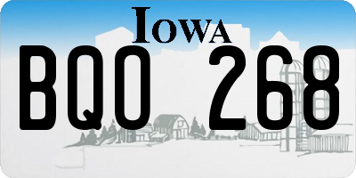 IA license plate BQO268