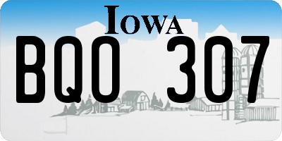 IA license plate BQO307