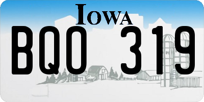 IA license plate BQO319