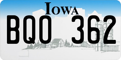 IA license plate BQO362
