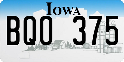 IA license plate BQO375
