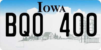IA license plate BQO400