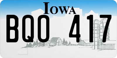 IA license plate BQO417