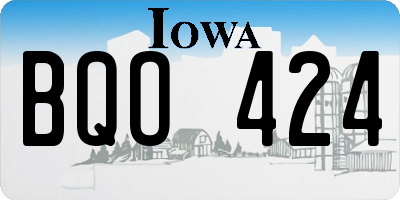 IA license plate BQO424