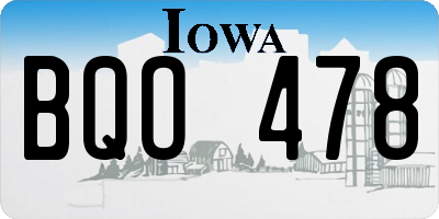 IA license plate BQO478