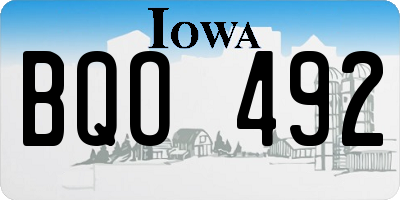 IA license plate BQO492