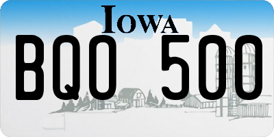 IA license plate BQO500