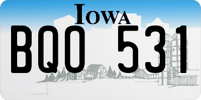 IA license plate BQO531