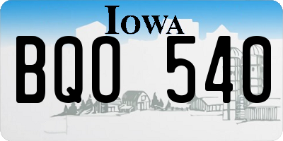 IA license plate BQO540