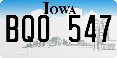 IA license plate BQO547