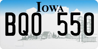 IA license plate BQO550