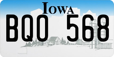 IA license plate BQO568