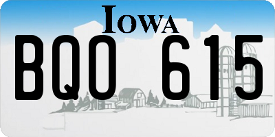 IA license plate BQO615