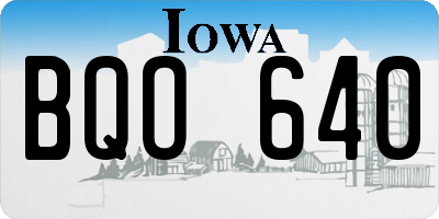 IA license plate BQO640