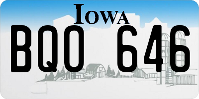 IA license plate BQO646
