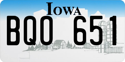 IA license plate BQO651