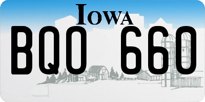 IA license plate BQO660