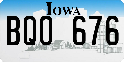 IA license plate BQO676