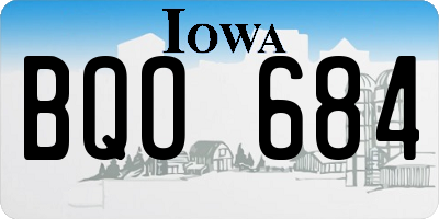 IA license plate BQO684