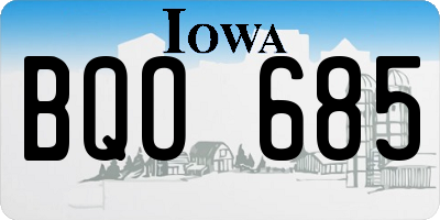 IA license plate BQO685