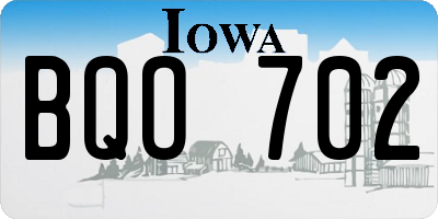 IA license plate BQO702