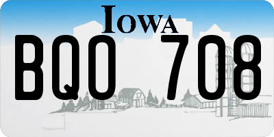 IA license plate BQO708
