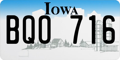 IA license plate BQO716