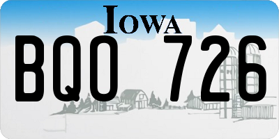 IA license plate BQO726