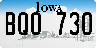 IA license plate BQO730