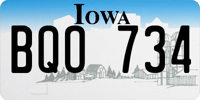 IA license plate BQO734