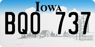 IA license plate BQO737