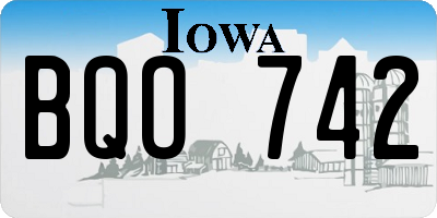 IA license plate BQO742